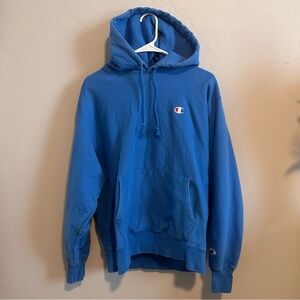Champion Hoodie, Blue, Embroidered Logo